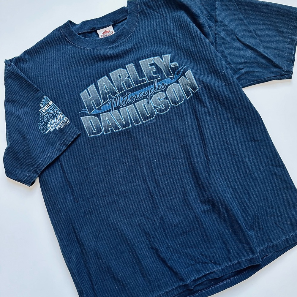 Vintage Harley-Davidson Blue Graphic T-Shirt